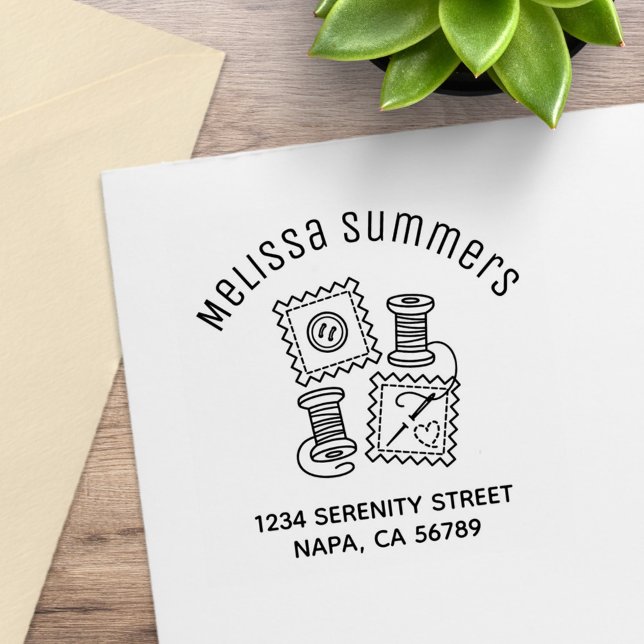 Sewing Craft Hobby Arch Address Rubber Stamp (Creator Uploaded)