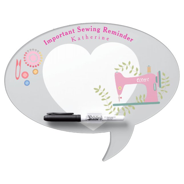 Sewing Craft  Message Grey Dry Erase Board (Front)