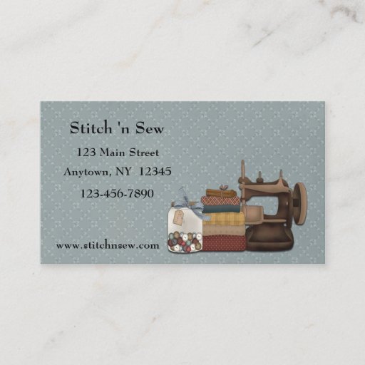 Customizable Sewing Crafts Business Card