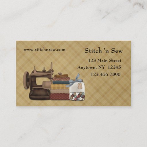 Customizable Sewing Crafts Business Card
