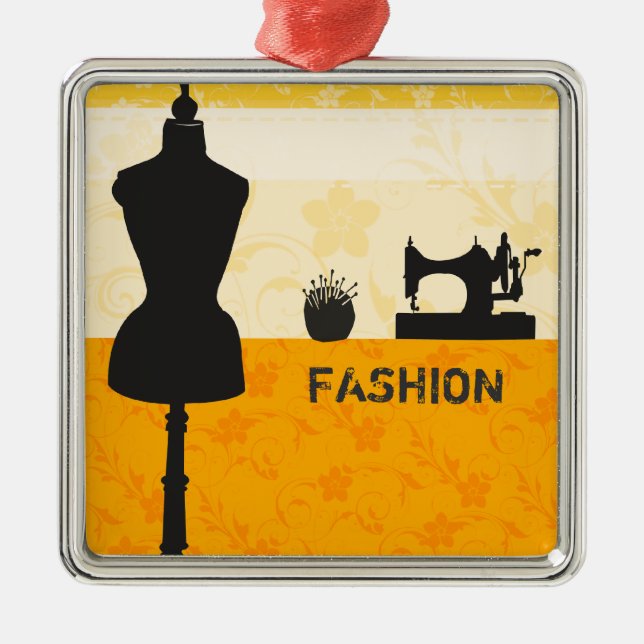 Sewing Crafts Dress Form Fashion Essentials Metal Ornament (Front)