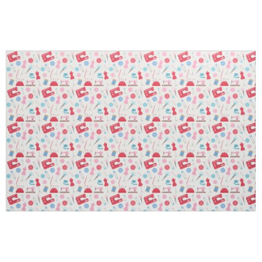 Sewing & Crafty Themed Vintage Colours Fabric