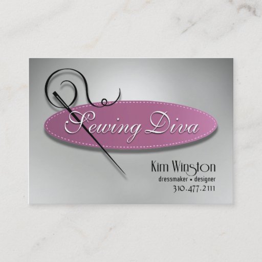 Customizable "Sewing Diva" - Seamstress, Dressmaker, Designer Business Card Template