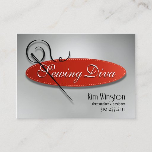 Customizable "Sewing Diva" - Seamstress, Dressmaker, Designer Business Card Templates