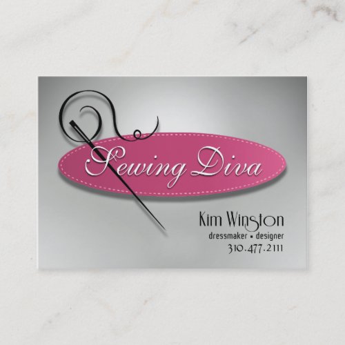 "Sewing Diva" - Seamstress, Dressmaker, Designer Business Cards