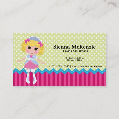 Sewing doll business card