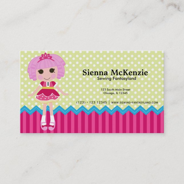 Sewing doll business card (Front)