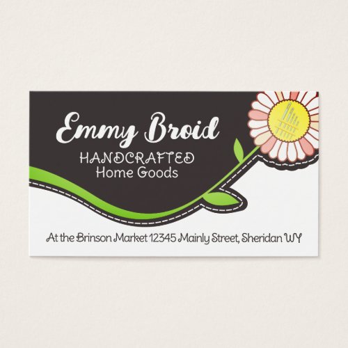 sewing embroidery seamstress flower needles card business card