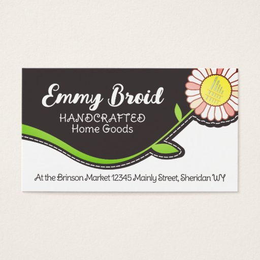 Customizable sewing embroidery seamstress flower needles card business card