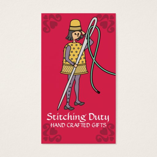 Customizable Sewing embroidery thimble needle thread soldier business card