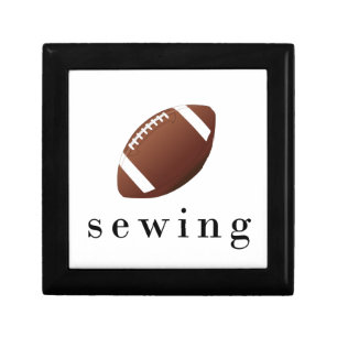Sewing Football Funny Hilarious T-Shirt Jewelry Box