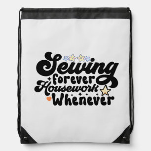 Sewing Forever Drawstring Bag