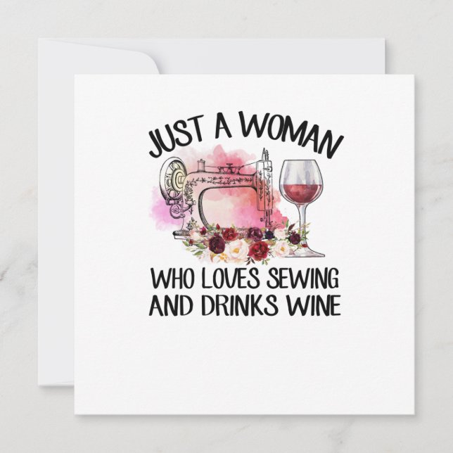 Sewing Gift | Just A Woman Who Loves Sewing Invitation (Front)