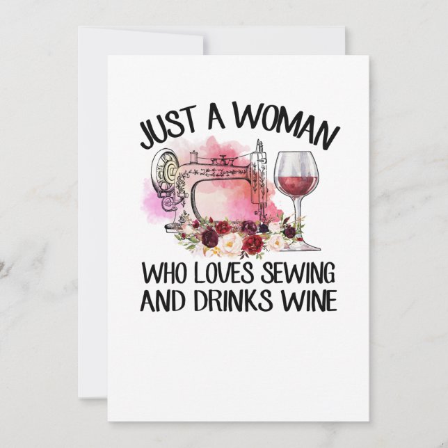 Sewing Gift | Just A Woman Who Loves Sewing Save The Date (Front)