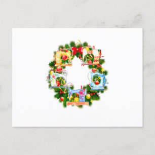 Sewing Gift Merrry Christmas Sewing Gifts Announcement Postcard