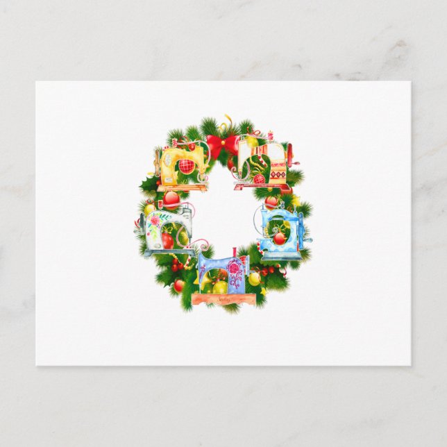 Sewing Gift | Merrry Christmas Sewing Gifts Announcement Postcard (Front)