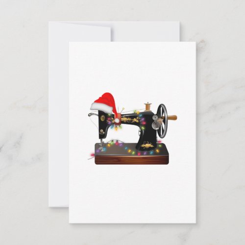 Sewing Gift  Merry Christmas Sewing Lover RSVP Card