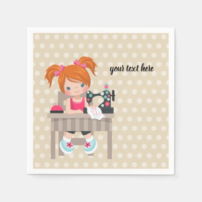 Sewing girl napkins (Front)