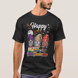 Sewing Gnomes Hallothanksmas Halloween Thanksgivin T-Shirt