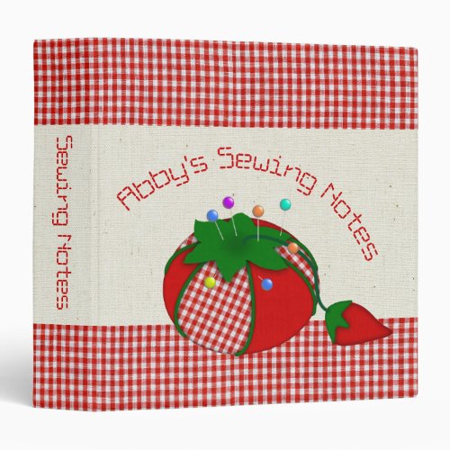 Sewing Hobby Patterns or Information in Gingham Binder