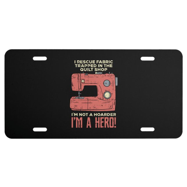 Sewing - I Rescue Fabric License Plate (Front)
