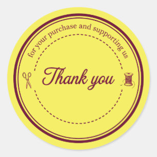 Sewing Icons Thank You Business Sticker