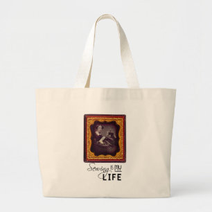 Sewing Is My Life Large Tote Bag