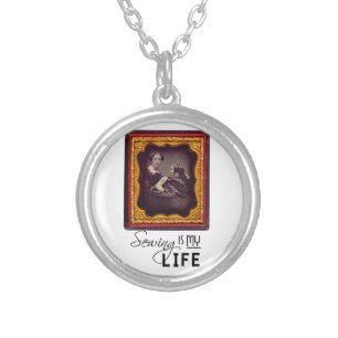 Sewing Is My Life Silver Plated Necklace