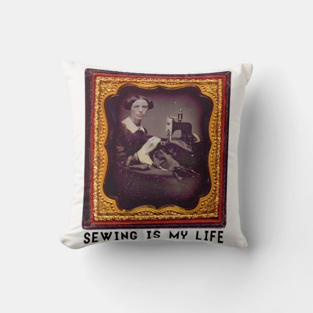 Sewing Is My Life Throw Pillow (Front)