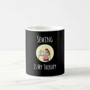 Sewing Is My Therapy - Funny Quilting Coffee Mug