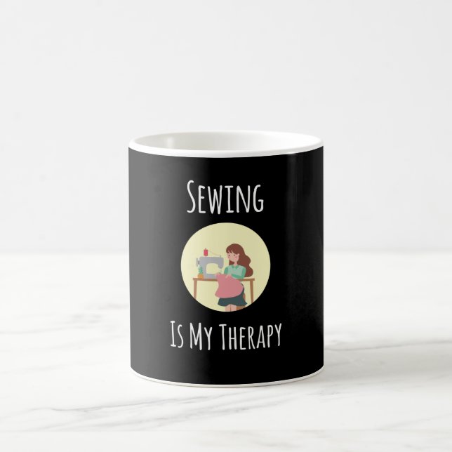 Sewing Is My Therapy - Funny Quilting Coffee Mug (Center)