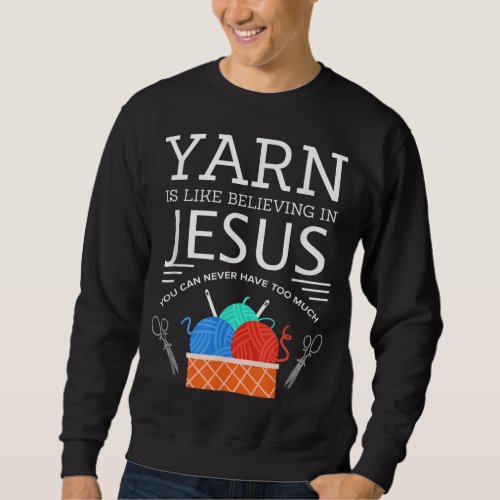 Sewing Jesus Quilting Yarn Needle Christian Sweatshirt