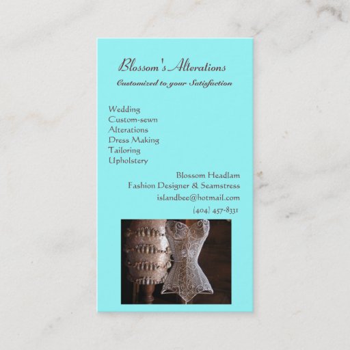 Customizable sewing.jpg, Blossom's Alterations, WeddingCusto... Business Card Template