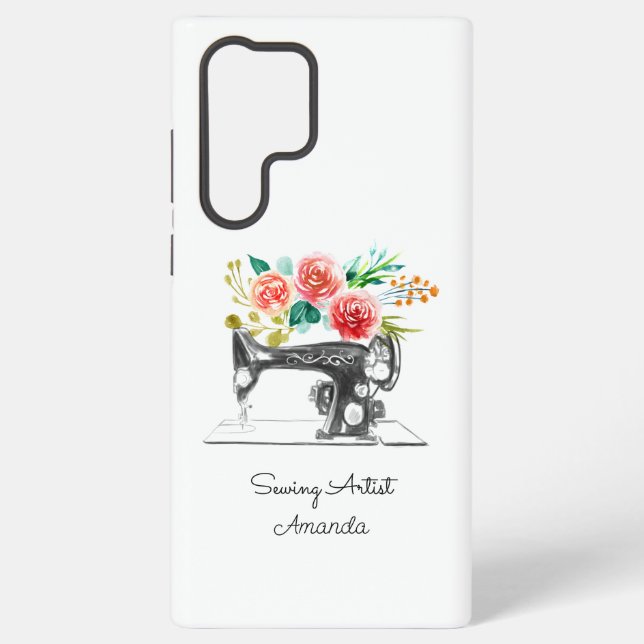 Sewing Knitting Stitching Black White Samsung Galaxy Case (Back)