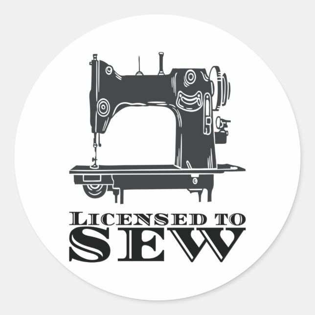 Sewing - Licensed To Sew Classic Round Sticker (Front)