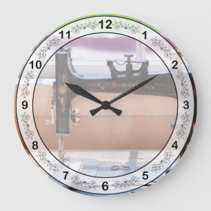 Sewing Machine - A stitch in time Large Clock