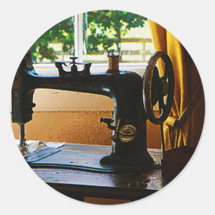 Sewing Machine and Lamp Classic Round Sticker