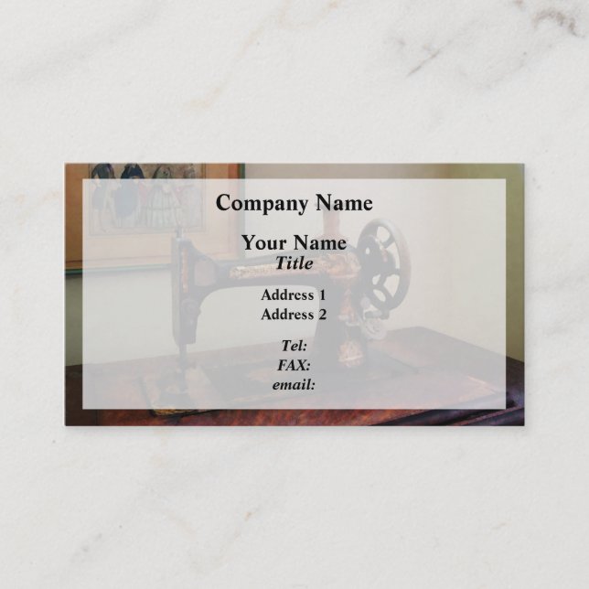 Sewing Machine and Lithograph Business Card (Front)