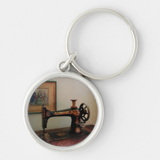 Sewing Machine and Lithograph Keychain (Front)