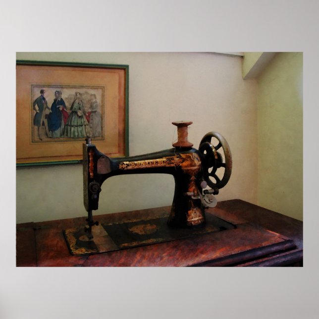 Sewing Machine and Lithograph Poster (Front)