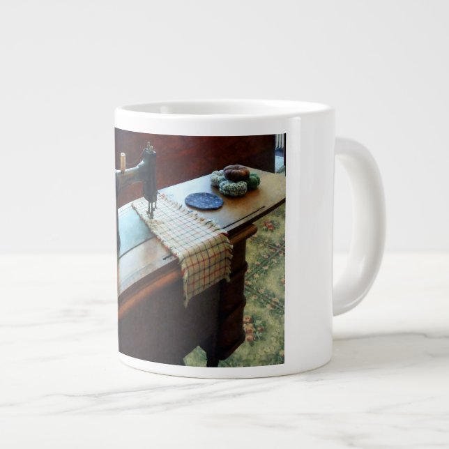 Sewing Machine and Pincushions Giant Coffee Mug (Front Right)