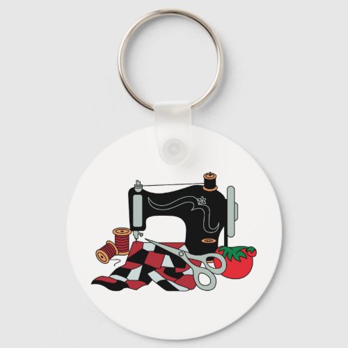 Sewing Machine and Quilt Keychain