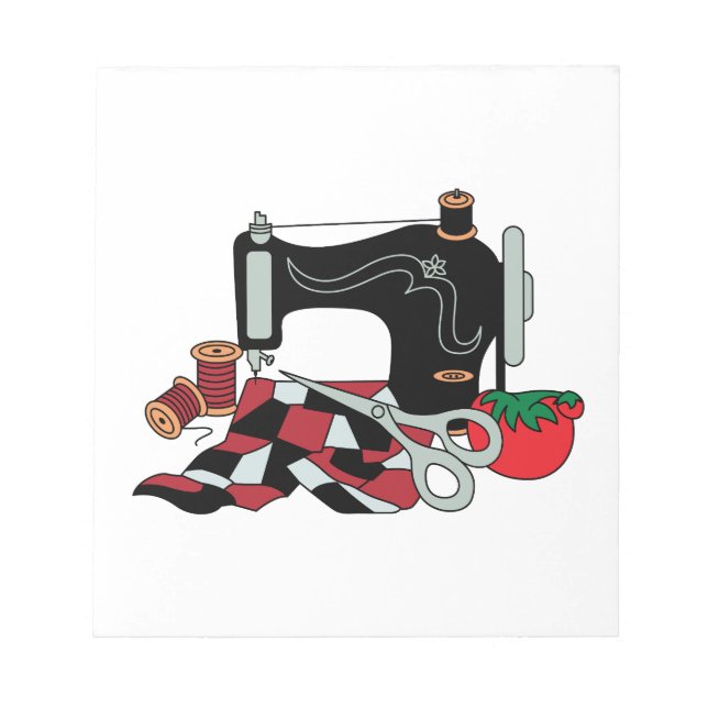 Sewing Machine and Quilt Notepad (Front)