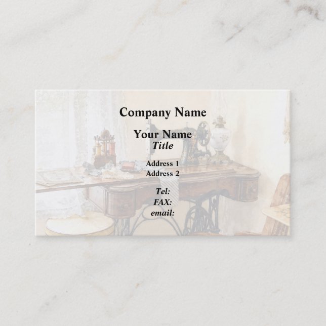 Sewing Machine and Thread Carousel Business Card (Front)