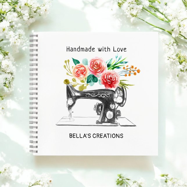 Sewing Machine Black White Crafter Dressmaker  Notebook (Creator Uploaded)