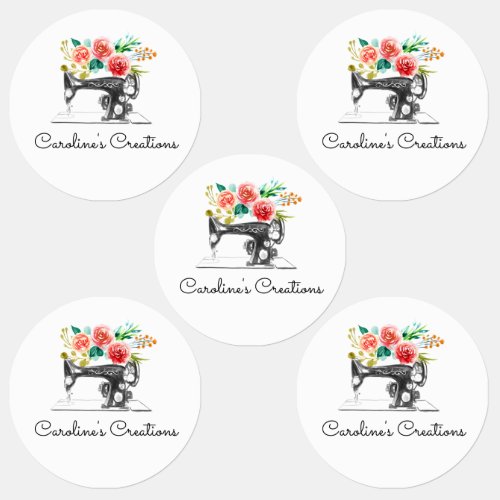 Sewing Machine Black White Seamstress Tailor Labels