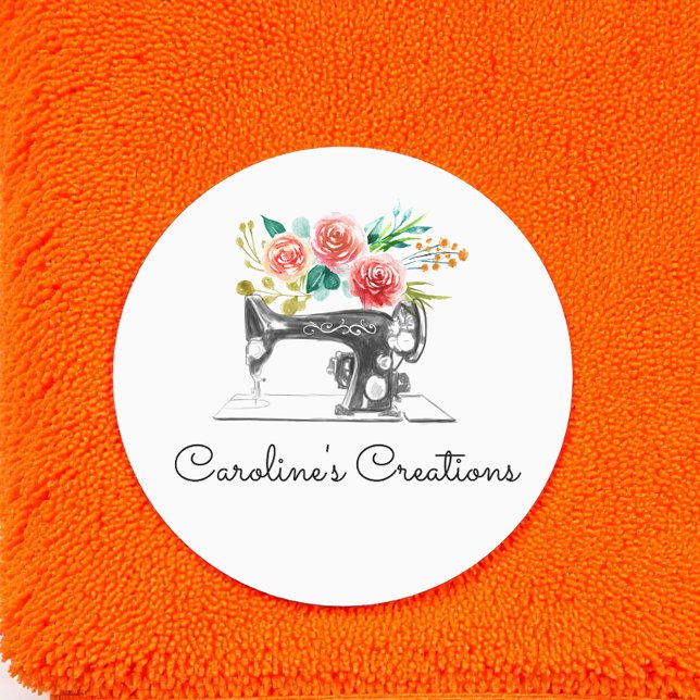 Sewing Machine Black White Seamstress Tailor Labels (Creator Uploaded)