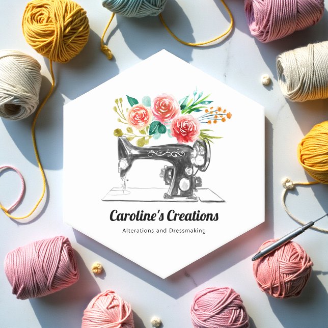 Sewing Machine Black White Seamstress Tailor Paper Coaster (Creator Uploaded)