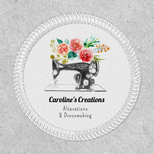 Sewing Machine Black White Seamstress Tailor Patch