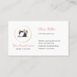 Sewing Machine Business Card Watercolor Black Pink at Zazzle